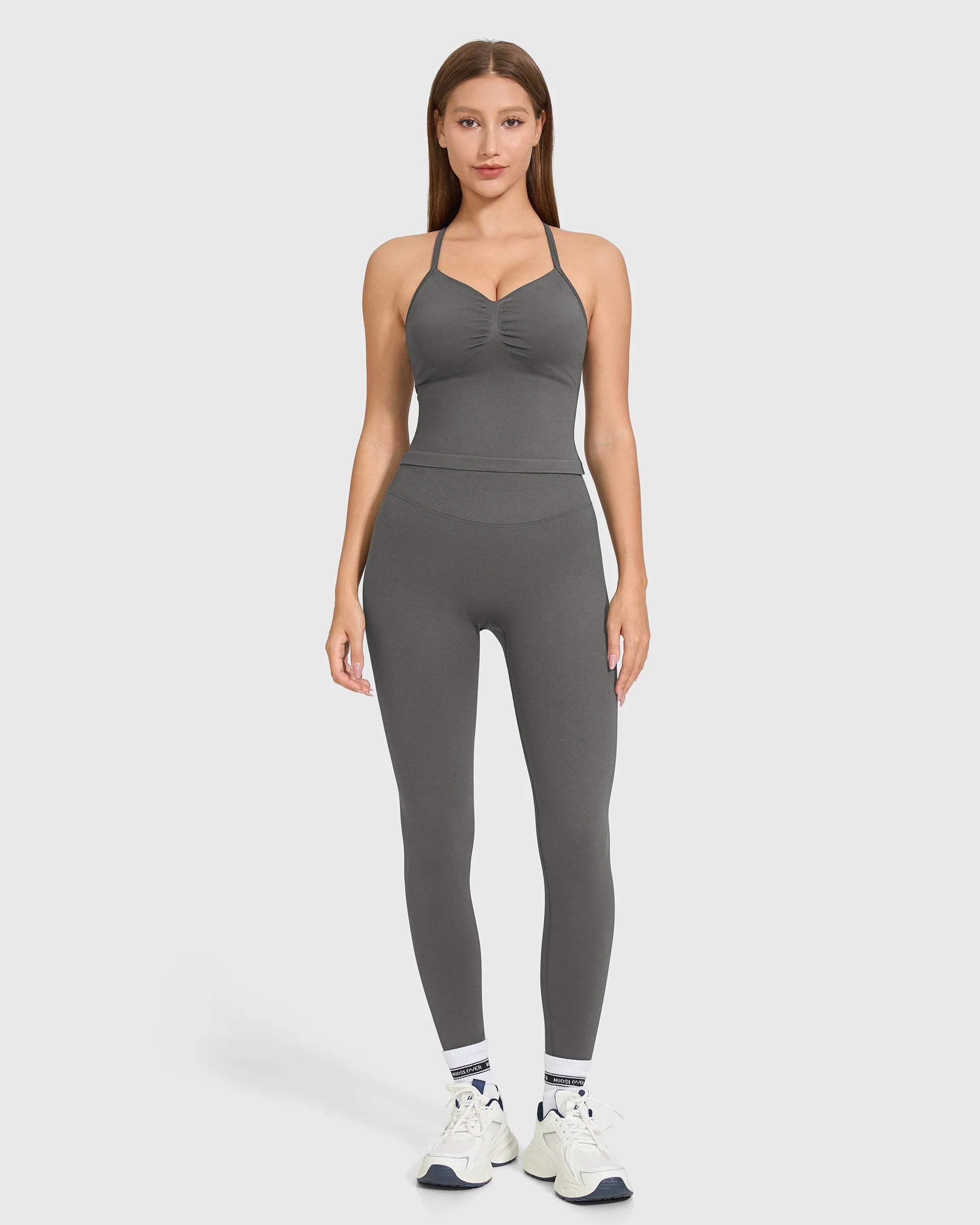 Halter Sports Bra & Butt-Lifting Gym Leggings Set