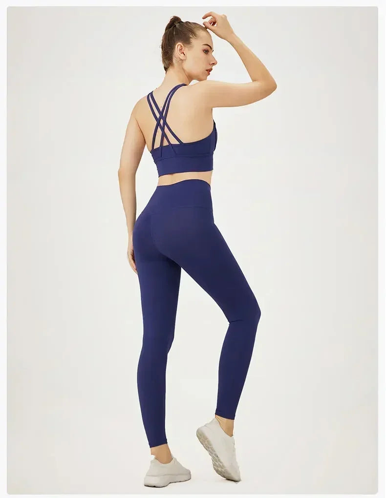 High-Waist Yoga Leggings & Sports Bra Set