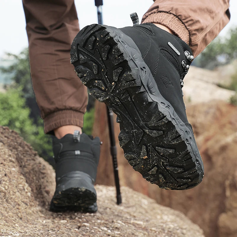 Men's Leather Hiking Shoes — Waterproof Trekking Sneakers