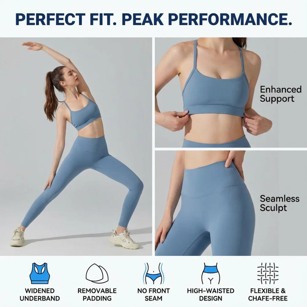 Sports Bra &amp; High-Waist Leggings Set