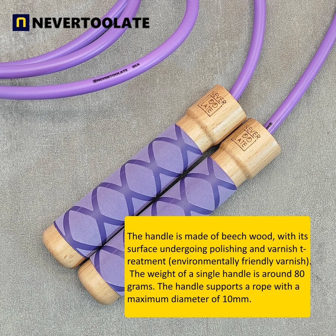 Heavy Weighted Jump Rope (3.2m, Wood Handle)