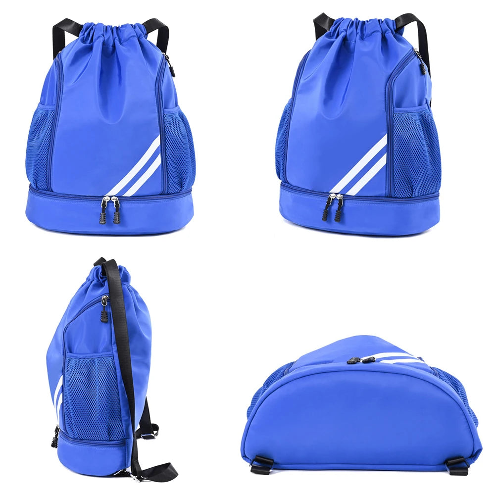 Drawstring Sports Backpack with Shoe Compartment