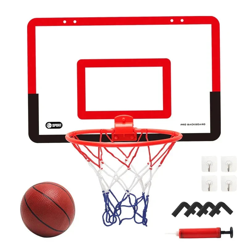 Indoor Basketball Fun Wall-Mounted Hoop and Ball Set