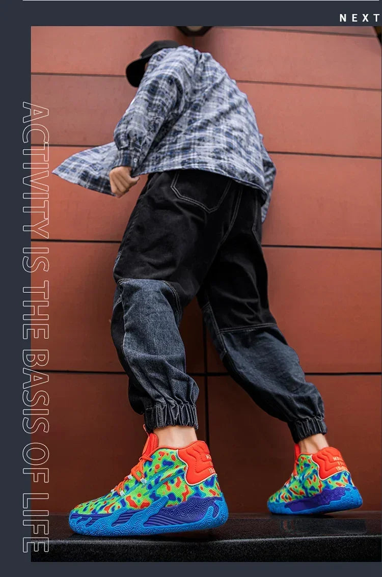 Cushioned High-Top Basketball Shoes