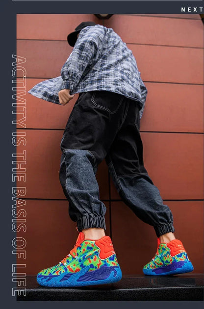 Cushioned High-Top Basketball Shoes