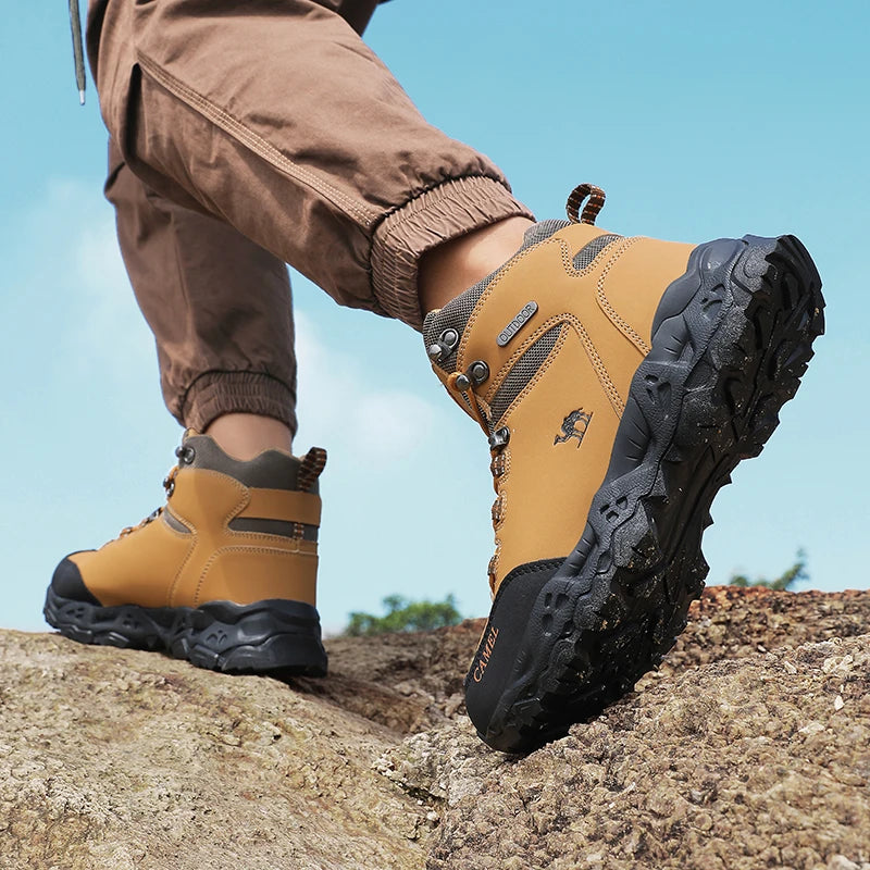 Men's Leather Hiking Shoes — Waterproof Trekking Sneakers