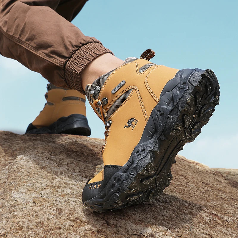 Men's Leather Hiking Shoes — Waterproof Trekking Sneakers