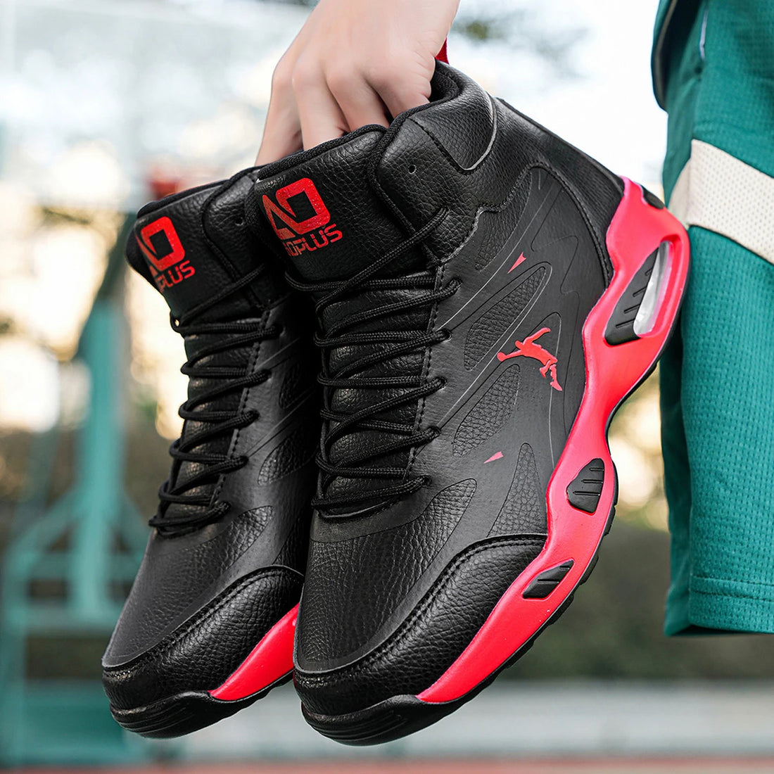 Leather High-Top Basketball Shoes