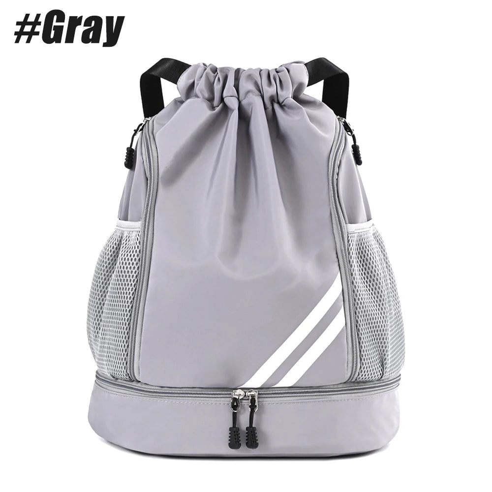 Drawstring Sports Backpack with Shoe Compartment