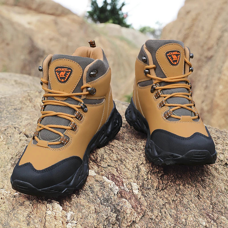 Men's Leather Hiking Shoes — Waterproof Trekking Sneakers