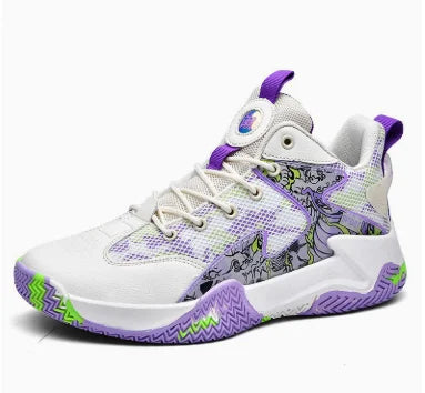 Contrast-Sole High-Top Basketball Shoes