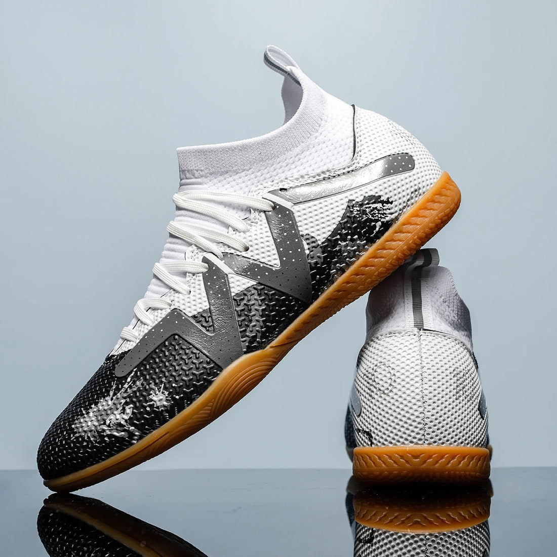 Indoor Five-a-Side Soccer Shoes — High-Top Turf Trainers