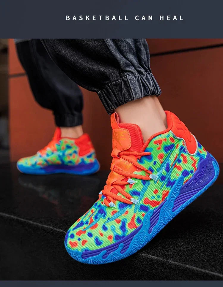 Cushioned High-Top Basketball Shoes