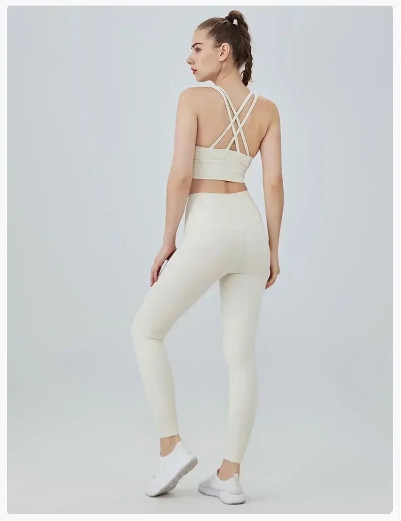 High-Waist Yoga Leggings & Sports Bra Set