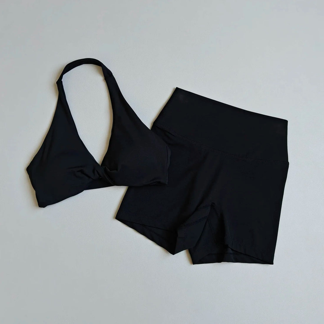 Open-Back Sports Bra & High-Waist Shorts Set