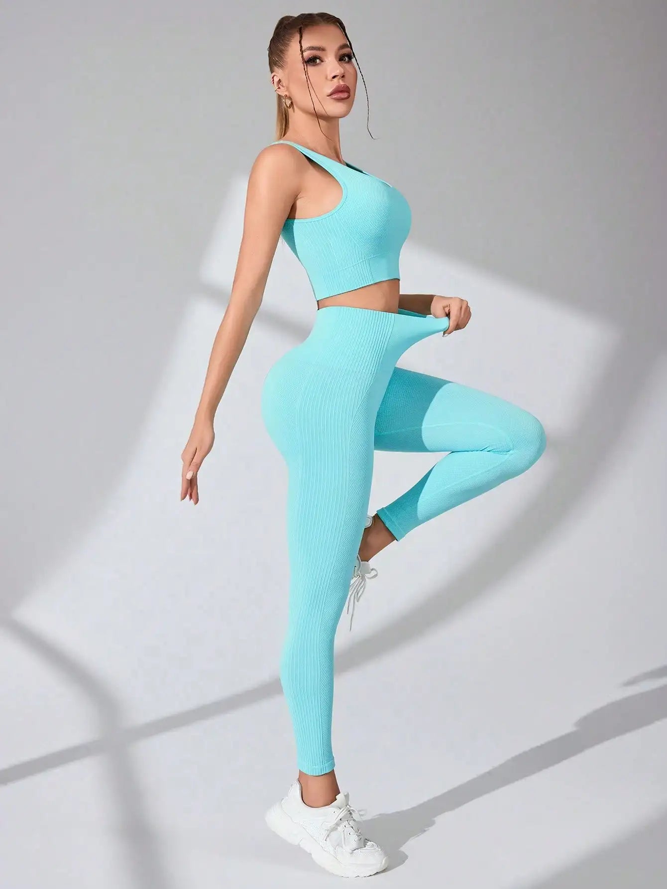 Women's Cross-Strap Sports Bra &amp; Leggings Set