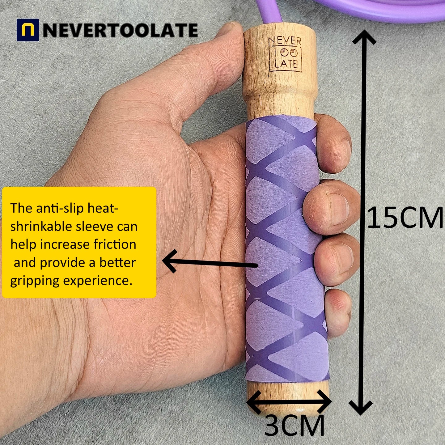 Heavy Weighted Jump Rope (3.2m, Wood Handle)