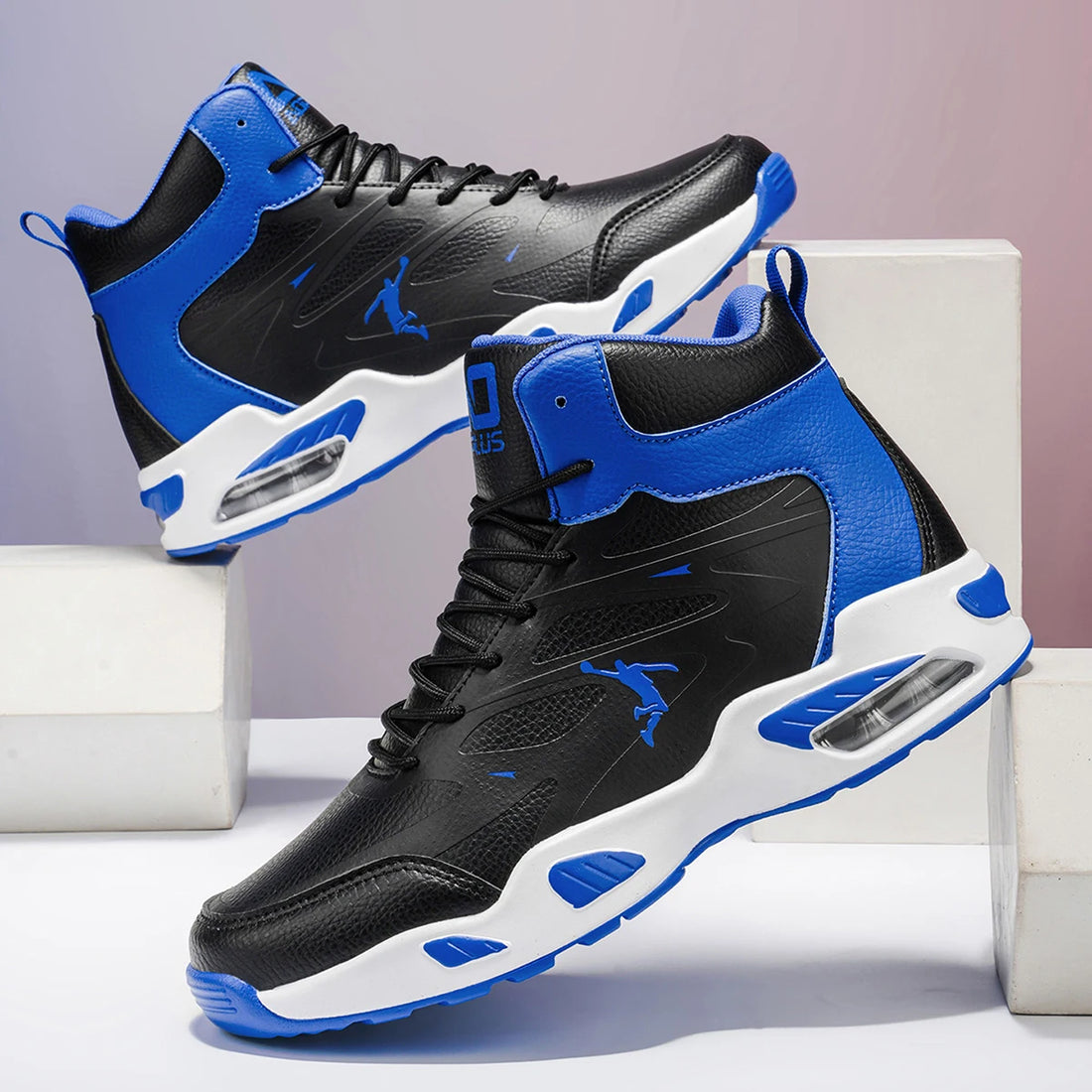 Leather High-Top Basketball Shoes