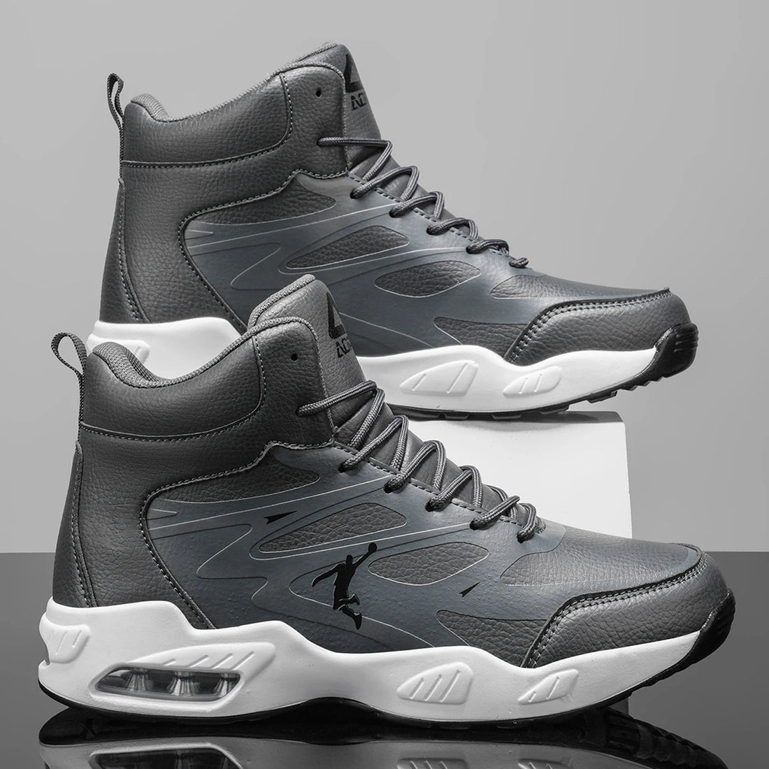 Leather High-Top Basketball Shoes
