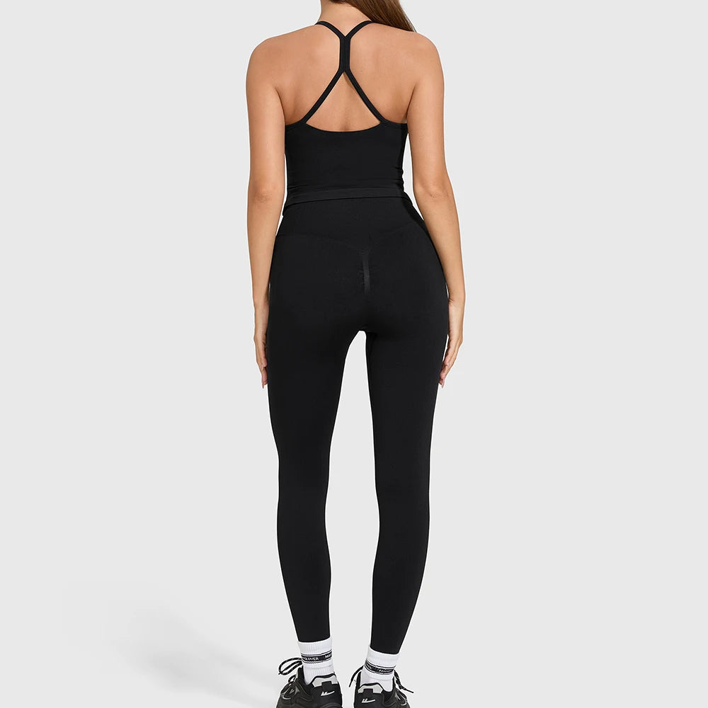Halter Sports Bra & Butt-Lifting Gym Leggings Set