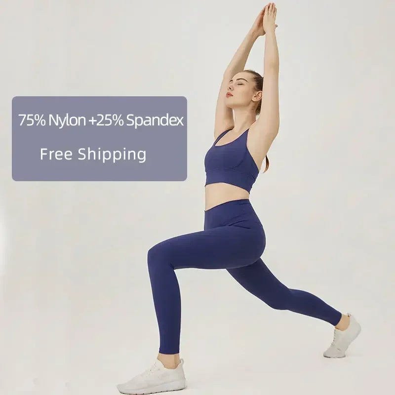 High-Waist Yoga Leggings & Sports Bra Set