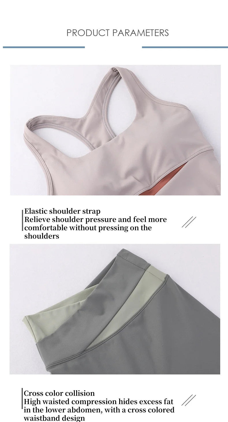 Yoga Set — Sports Bra with Leggings & Shorts