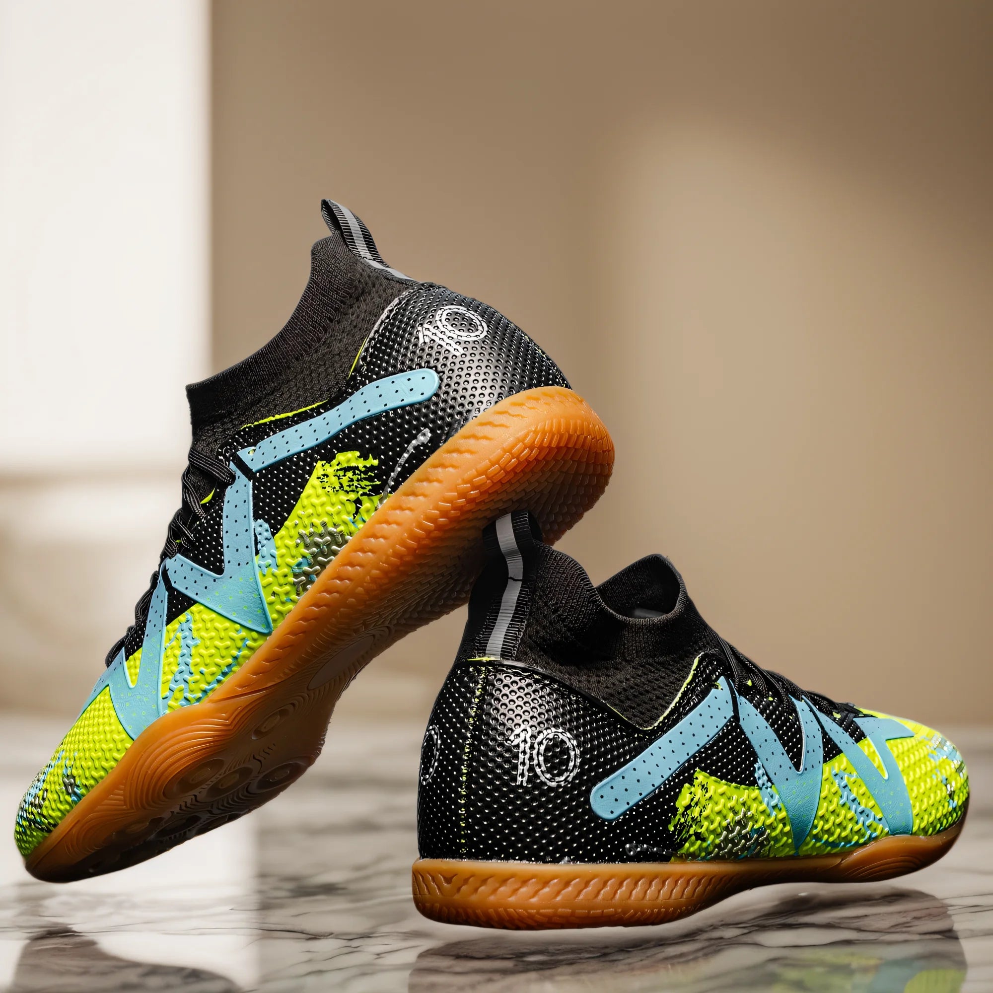 Indoor Five-a-Side Soccer Shoes — High-Top Turf Trainers
