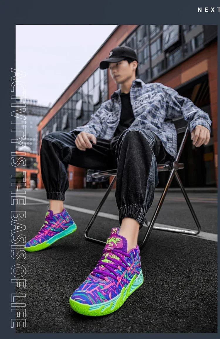 Cushioned High-Top Basketball Shoes