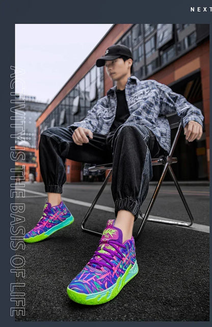 Cushioned High-Top Basketball Shoes