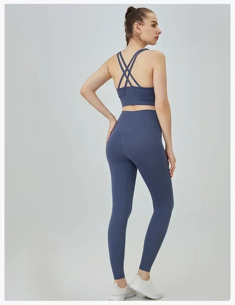 High-Waist Yoga Leggings & Sports Bra Set