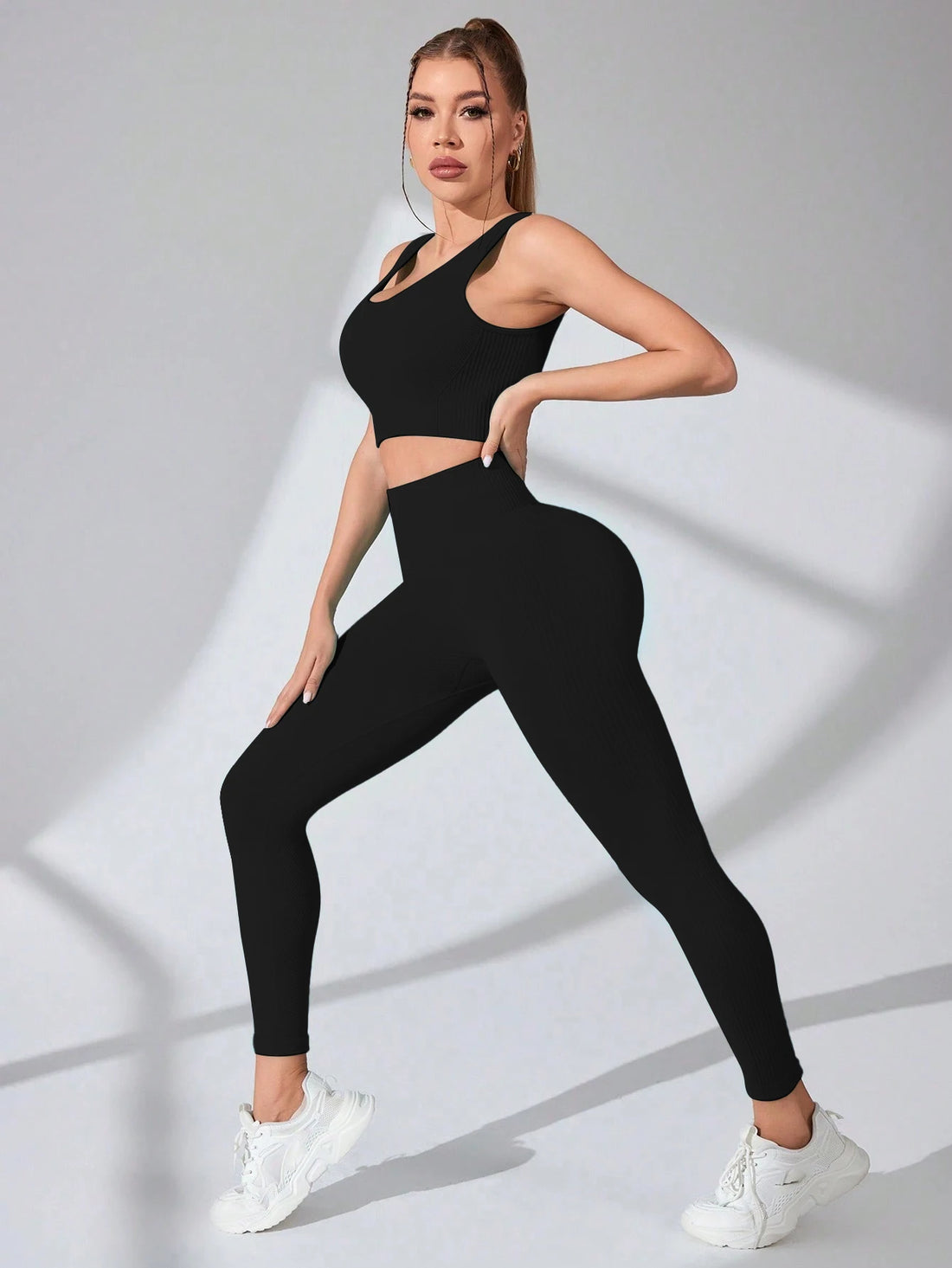 Women's Cross-Strap Sports Bra &amp; Leggings Set