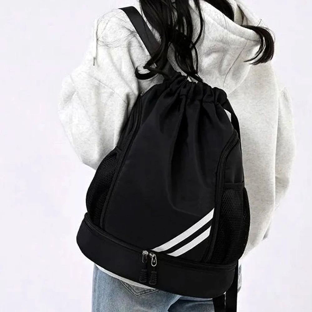 Drawstring Sports Backpack with Shoe Compartment