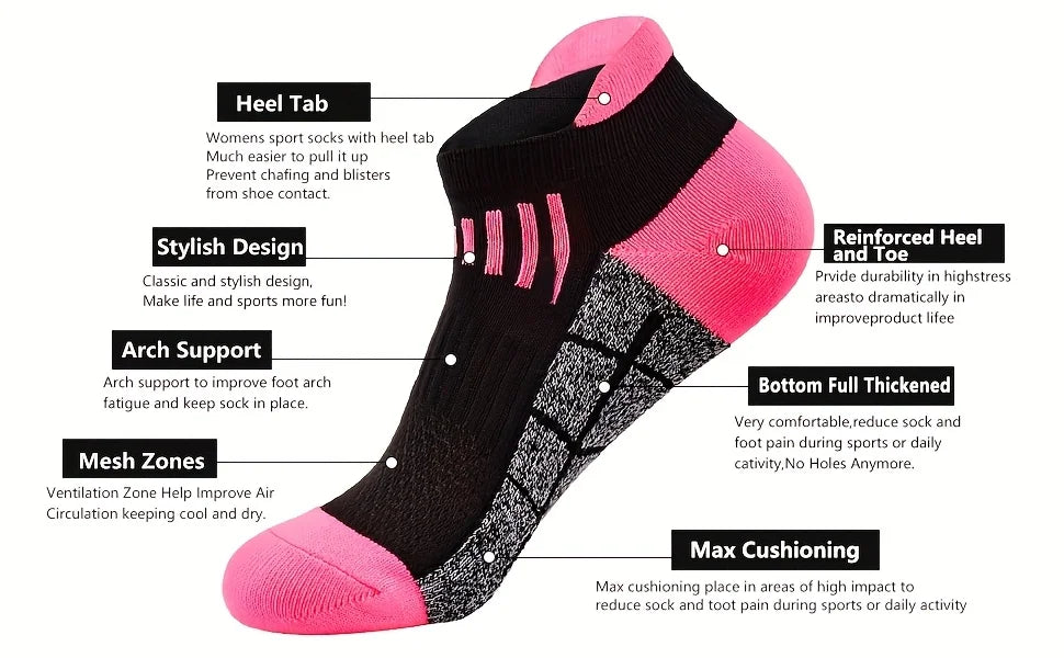 Women's Compression Sports Socks (6-Pack)