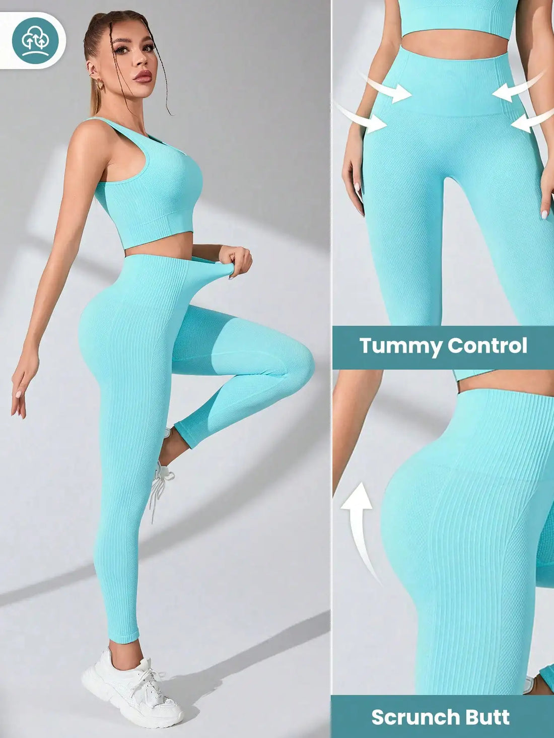 Women's Cross-Strap Sports Bra &amp; Leggings Set