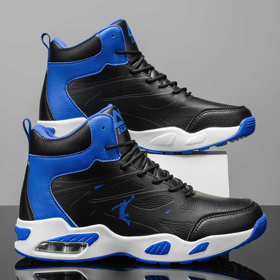 Leather High-Top Basketball Shoes