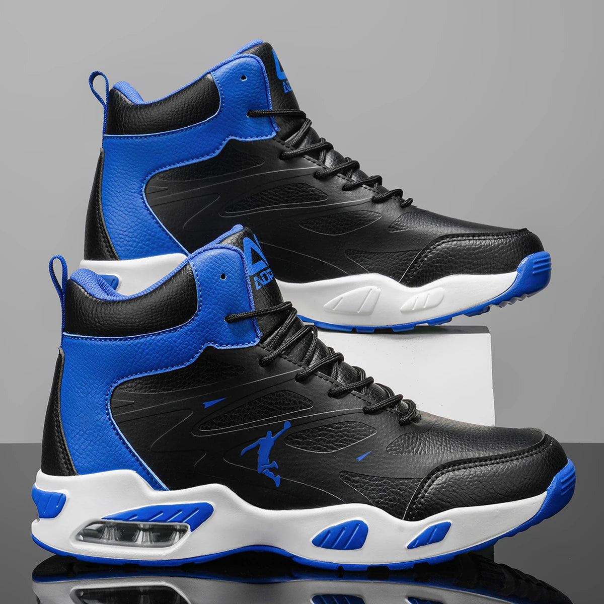 Leather High-Top Basketball Shoes