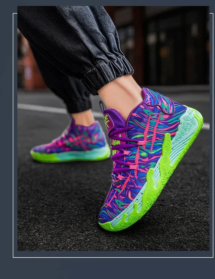 Cushioned High-Top Basketball Shoes