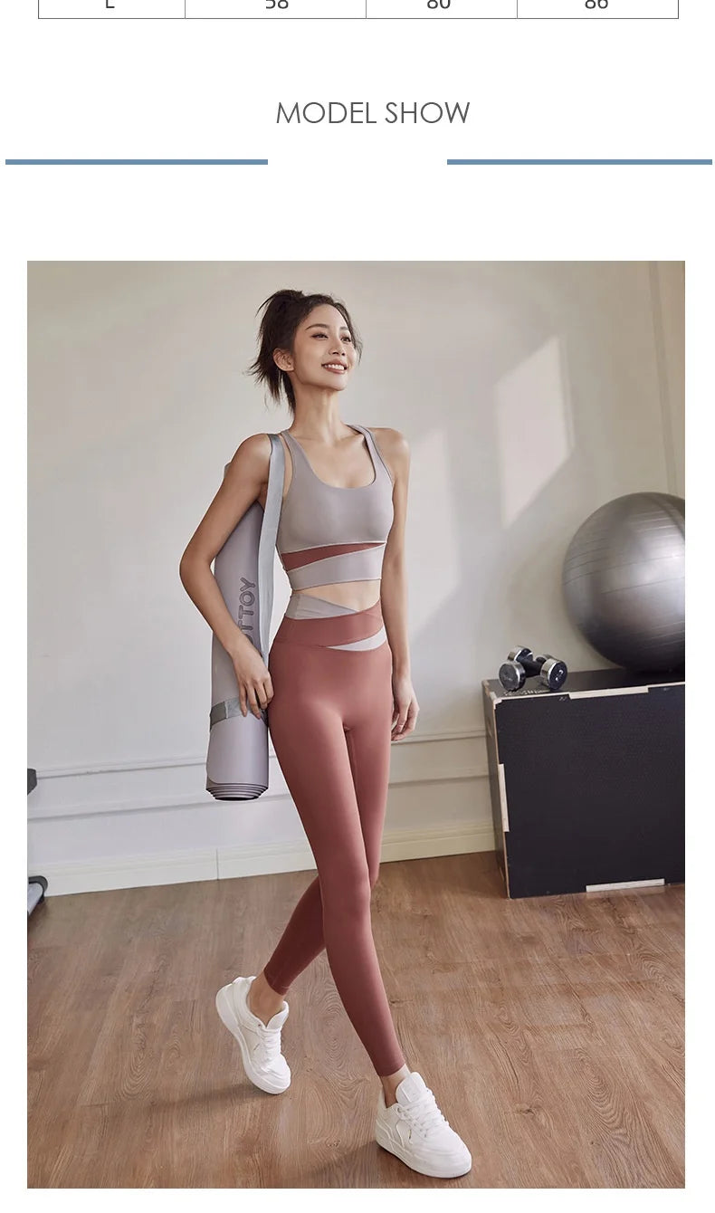 Yoga Set — Sports Bra with Leggings & Shorts