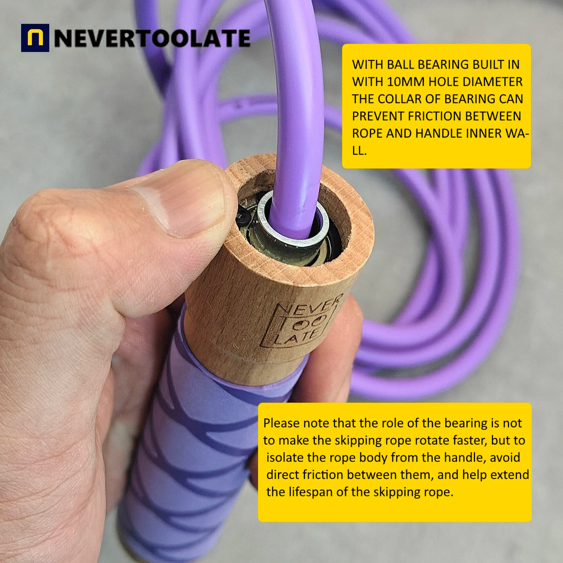 Heavy Weighted Jump Rope (3.2m, Wood Handle)