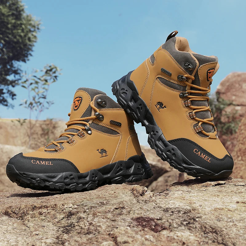 Men's Leather Hiking Shoes — Waterproof Trekking Sneakers