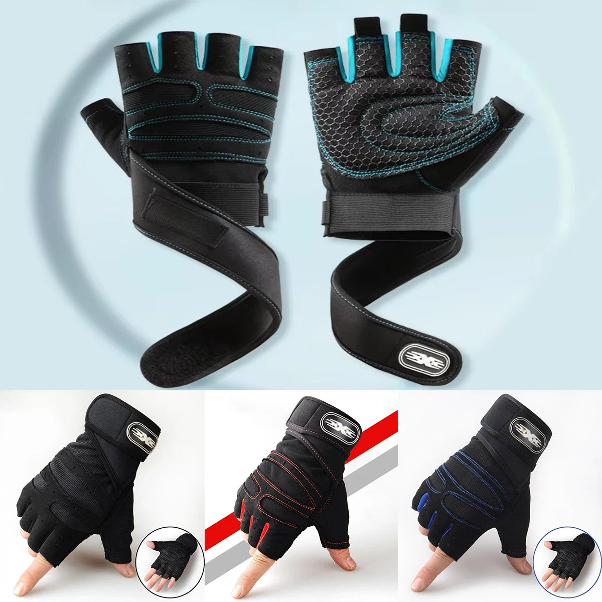 Wristband Weightlifting Gloves
