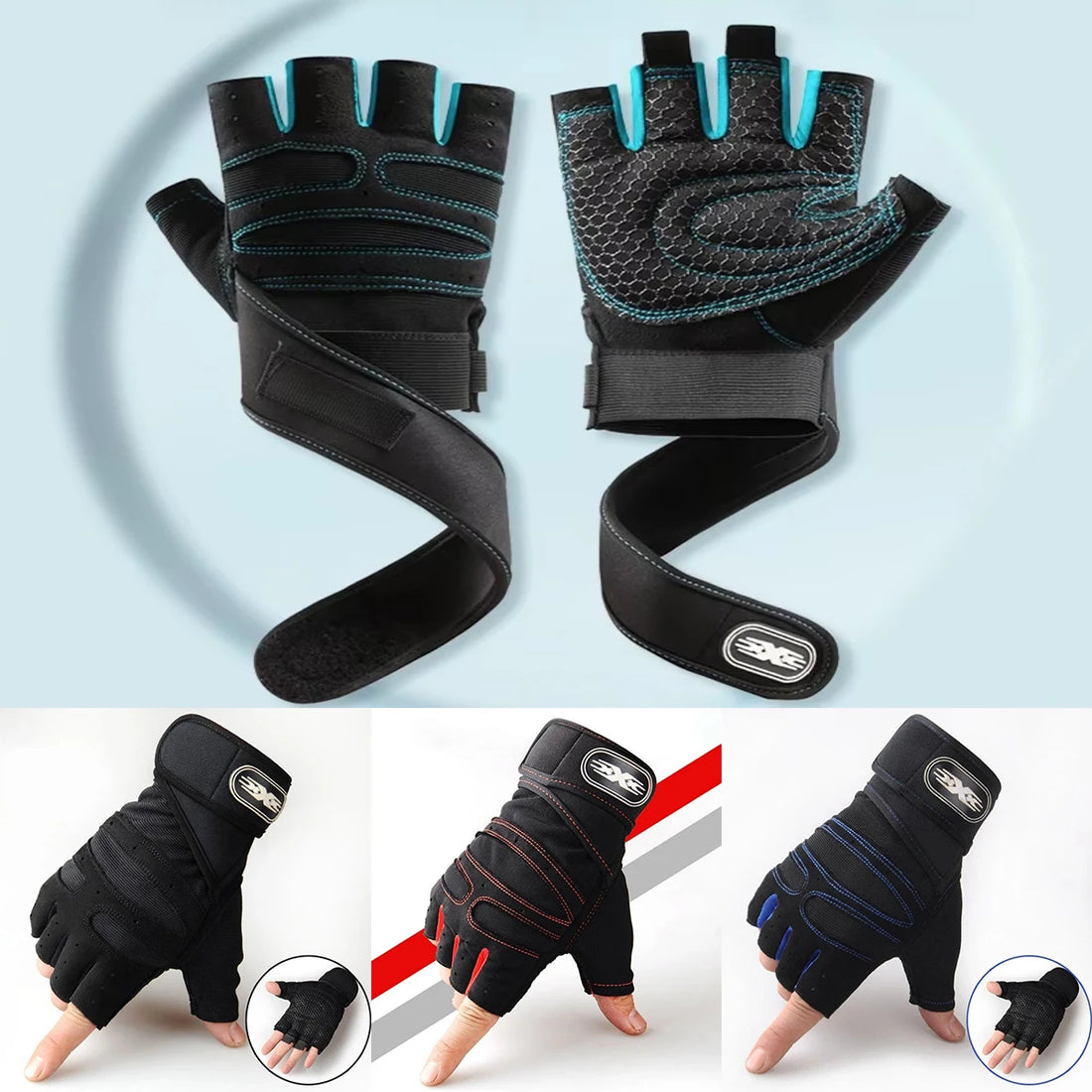 Wristband Weightlifting Gloves