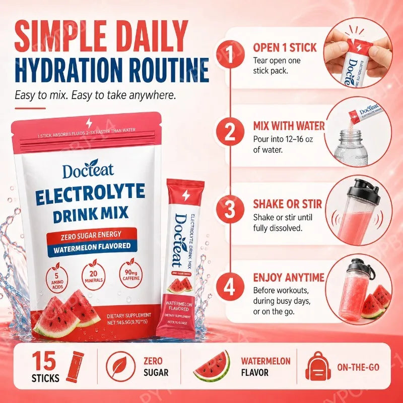 Watermelon Electrolyte Hydration Sticks