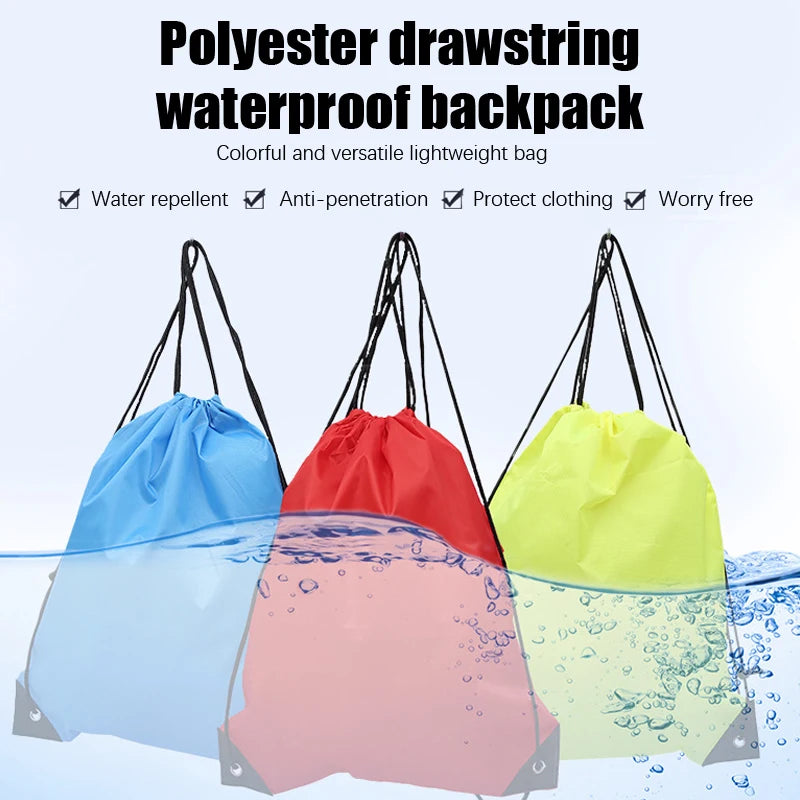 Drawstring Gym Bag with Clothes &amp; Shoe Storage
