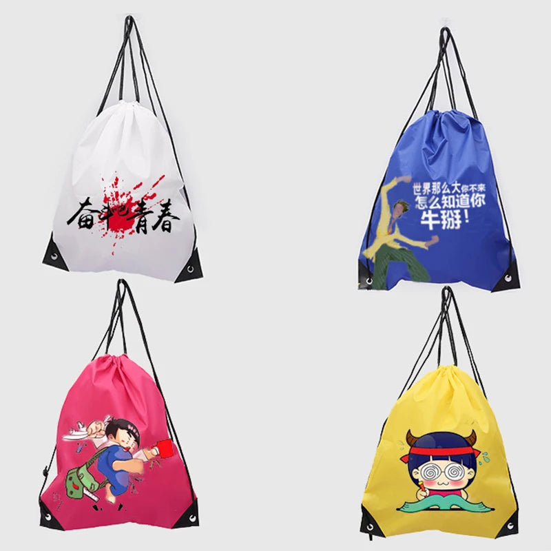 Drawstring Gym Bag with Clothes &amp; Shoe Storage