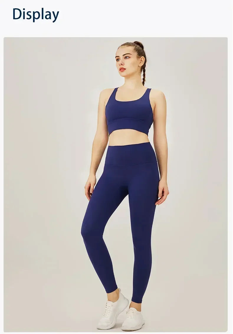 High-Waist Yoga Leggings & Sports Bra Set