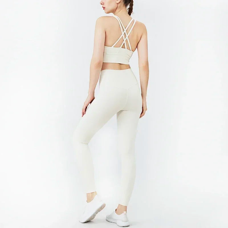 High-Waist Yoga Leggings & Sports Bra Set