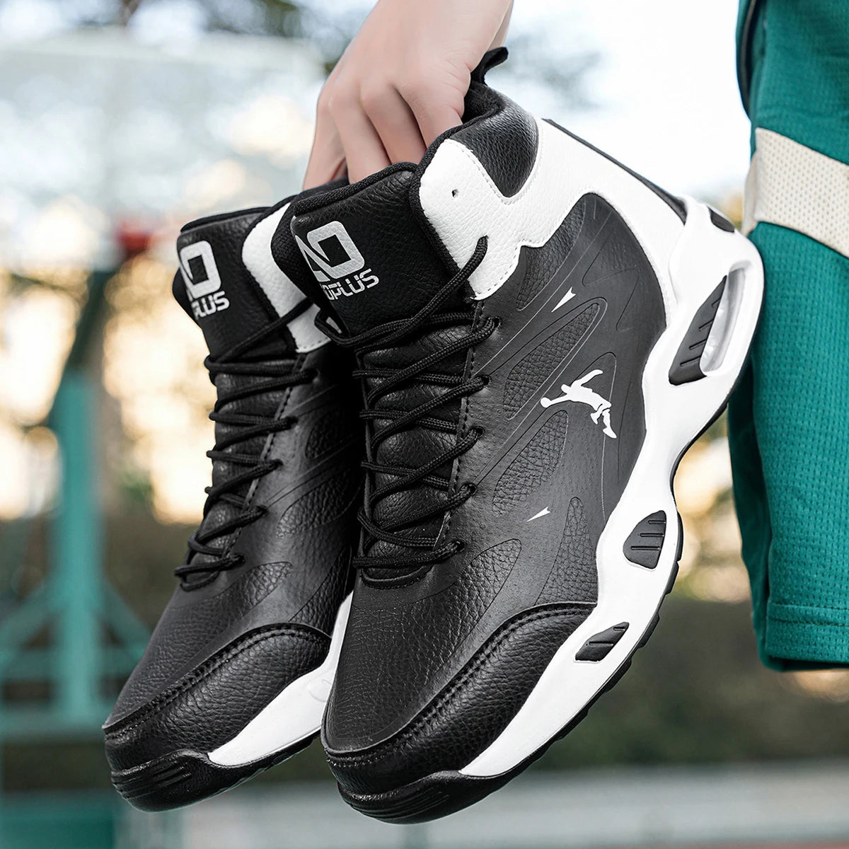 Leather High-Top Basketball Shoes