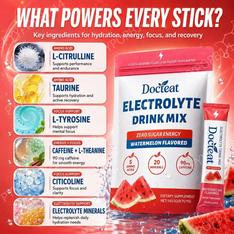 Watermelon Electrolyte Hydration Sticks