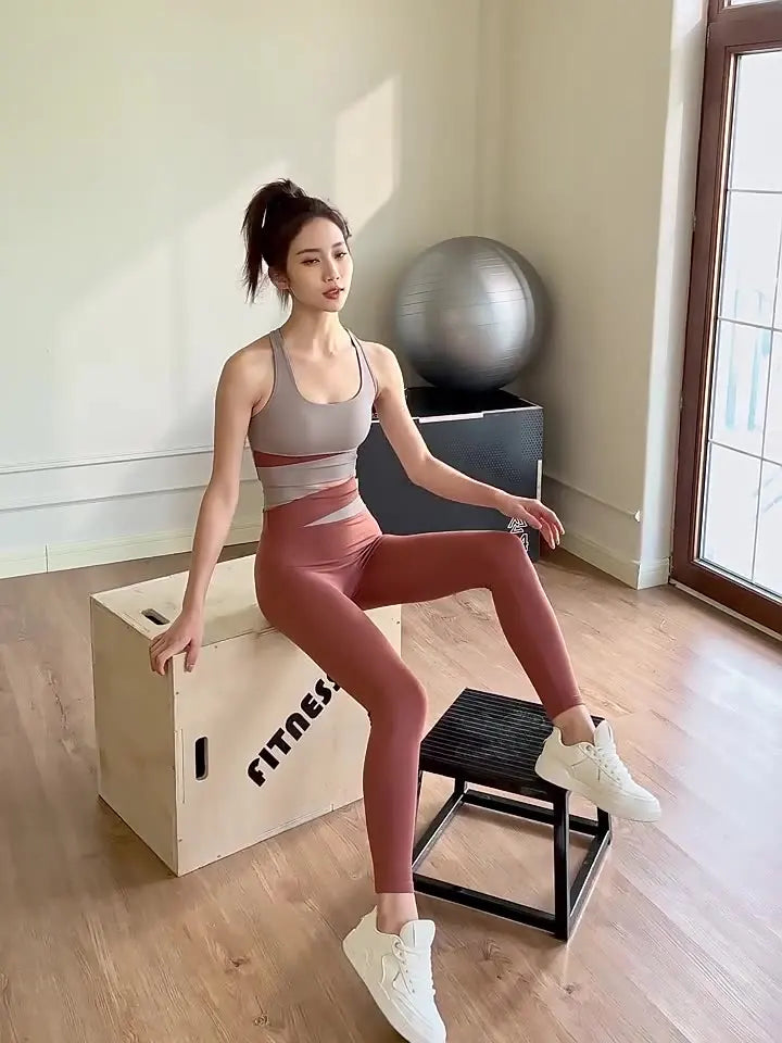 Yoga Set — Sports Bra with Leggings & Shorts